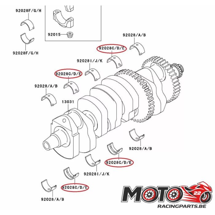 Coussinet vilebrequin Kawasaki ZX-12R 00/06