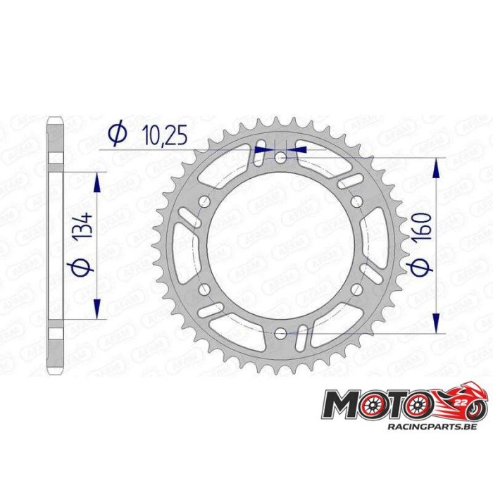 Couronne aluminium AFAM 520 11618 CBR600 RR / CBR1000 RR / VTR1000