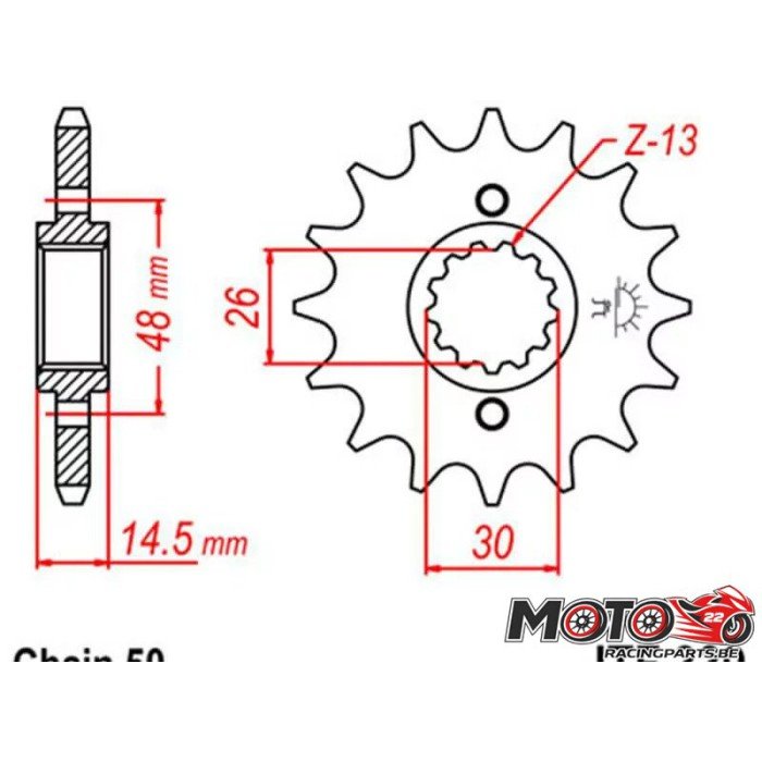 Pignon JT Sprocket serie 530 JTD339 Honda CB / CBR / VF / VFR